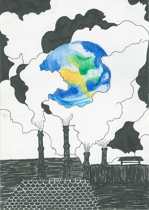 「地球の未来 破壊しないで！」こどもエコ・コンクール作品